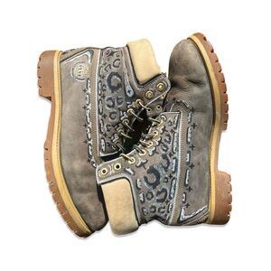 Custom Leopard Print Timberland Boots